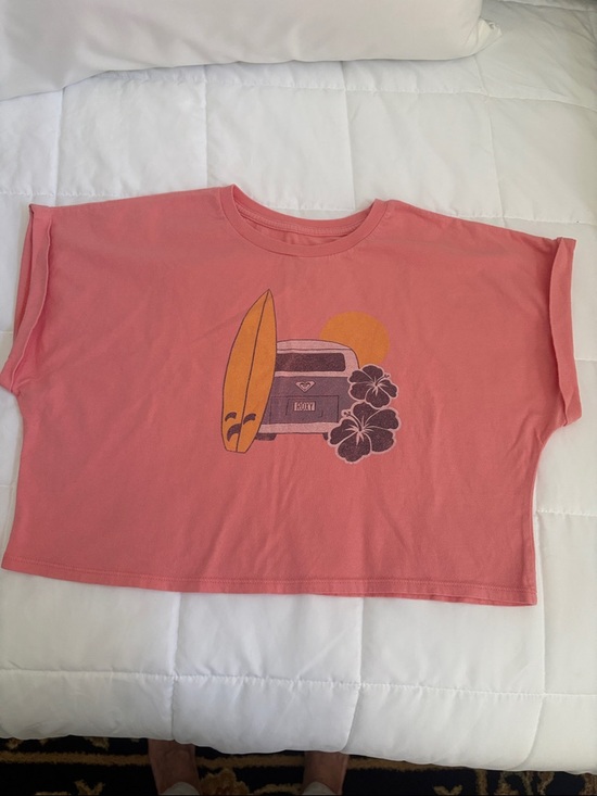 Roxy Other - Roxy Coral Graphic Surf Tee with Yellow Surfboard girls, large size 12‎